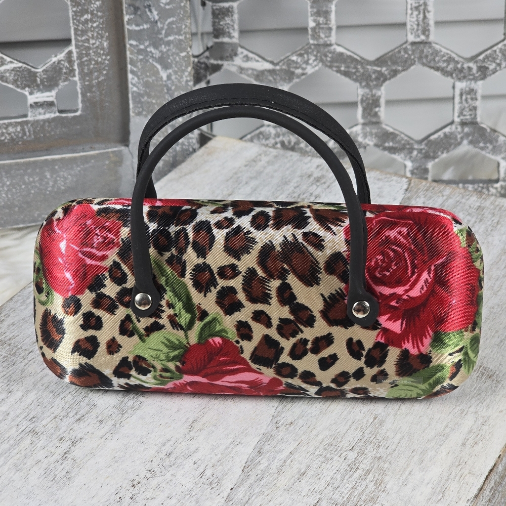 Floral Animal Print Hard Shell Eyeglasses Case